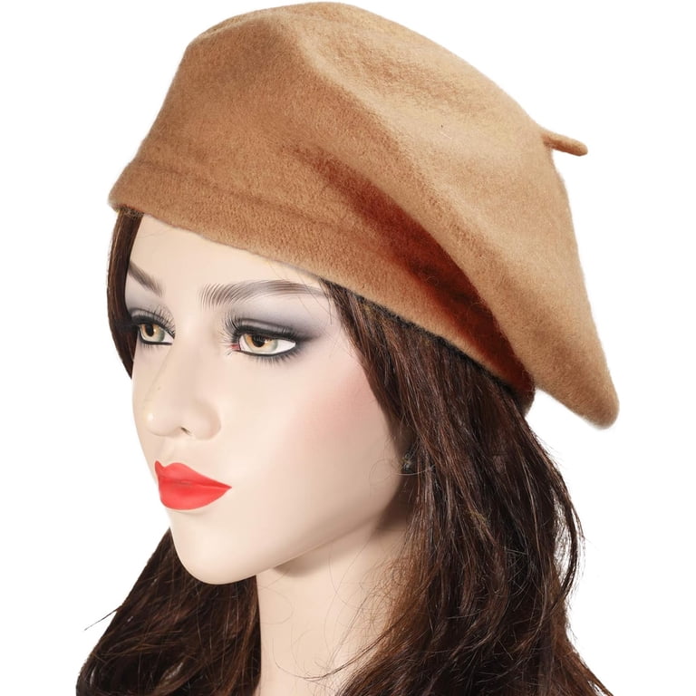 1Pcs Wool French Beret Hat Solid Color Beret Cap for Women  display picture 1