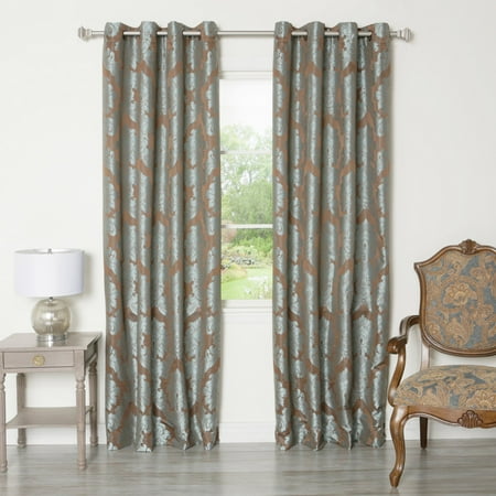 Damask Drapes - Best Home Fashion Damask Jacquard Grommet Top Curtain Panels