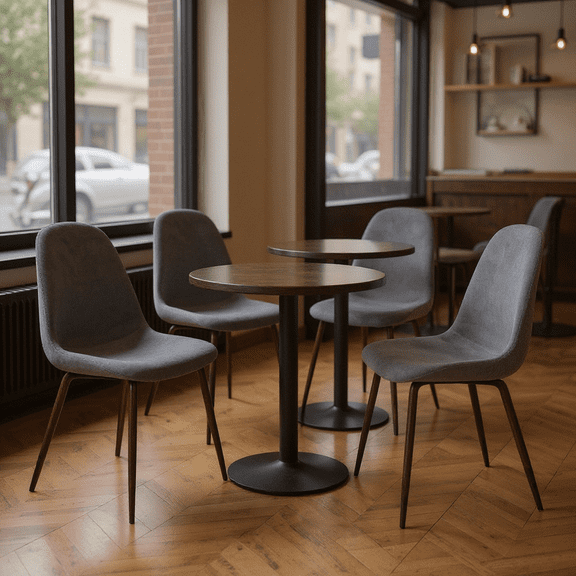 Homy Casa Set of 4 Modern Dining Chairs Upholstered Side Chairs with Ergonomic Curved Back and Sturdy Metal Legs for Café Restaurant Dining Room and Kitchen