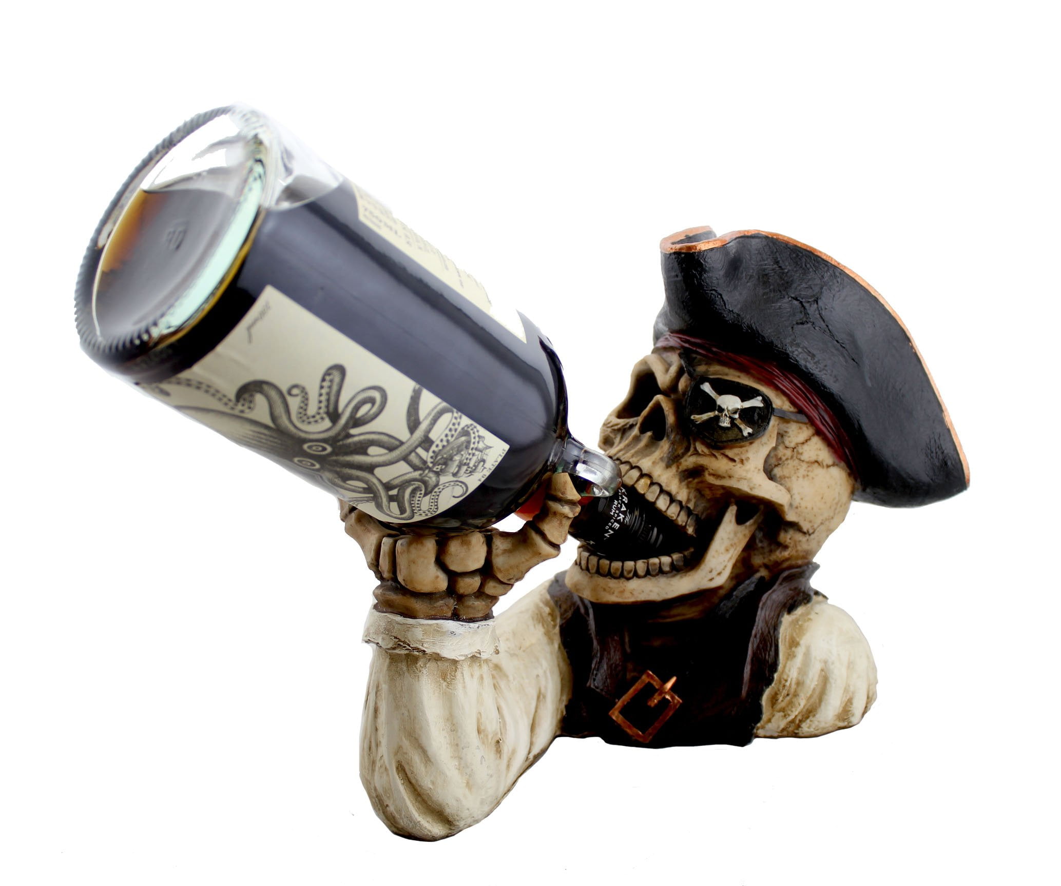 Wine Bodies Pirate With Eye Patch Metal Wine Bottle Holder Charcoal 