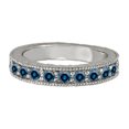 thumbnail image 3 of Mauli Jewels Rings for Women 1.50 Carat Channel Prong Setting Blue Diamond Wedding Band 4-prong 10K Solid White Gold, 3 of 4