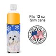 thumbnail image 4 of Maltese Winter Snowflakes Holiday Ultra Hugger for slim cans, 4 of 6
