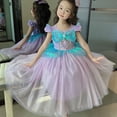 thumbnail image 3 of Rongking Mermaid Costume Princess Dress for Little Girls Short Sleeve Birthday Dress Gown for 3-7Y, 3 of 8