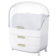 thumbnail image 2 of Sindcom 3-Tier Makeup Organizer with Drawers and Lid, Waterproof & Dustproof Skincare Organizers for Vanity and Bathroom Countertop, Large Capacity Vanity Organizer,Cosmetic Organizer Box for Dresser, 2 of 8