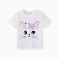 PatPat Summer Girls Clothes Toddler Girl 3pcs Graphic Tee and Shorts and Headband Set, Pink, 3 Years