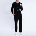 thumbnail image 4 of EGNMCR Scrubs for Men Fashion Long Sleeve V Neck Pocket Solid Blouse and Long Pants Working Uniform Two Piece Sets Spring/Summer Sale, 4 of 7