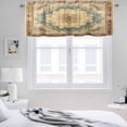thumbnail image 3 of 2 Pack Vintage Flowers Pattern Valance for Window Blue Classical Bohemian Retro Kitchen Valance Rod Pocket Short Curtain Topper Decorative Window Treatment for Living Room Bedroom 54"x18", 3 of 8