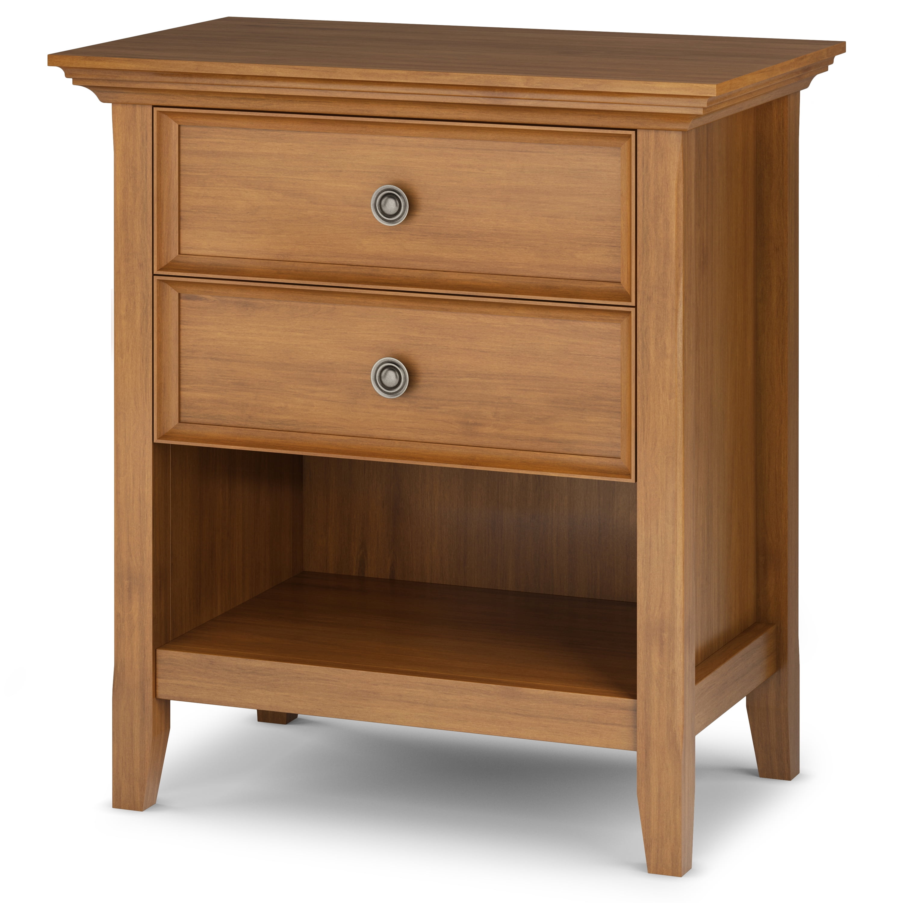 Amherst 24 inch Wide Solid Wood Transitional Bedside Table in Light Golden Brown