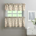 thumbnail image 2 of Rod Pocket Kitchen Curtain Set 3-Piece, 27.5x36 Inch Valance & Tier Drapes, Polyester Pongee Cafe Curtains for Living Room, Bathroom, Farmhouse Rustic Country Window Treatments., 2 of 6