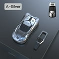 thumbnail image 3 of For Audi Key Fob Cover Case, Compatible with Audi A3 A6 A7 A8 E-Tron S3 S6 RS6 S7 RS7 Q7 SQ7 Q8 SQ8 3 Button with Keychain, 3 of 11