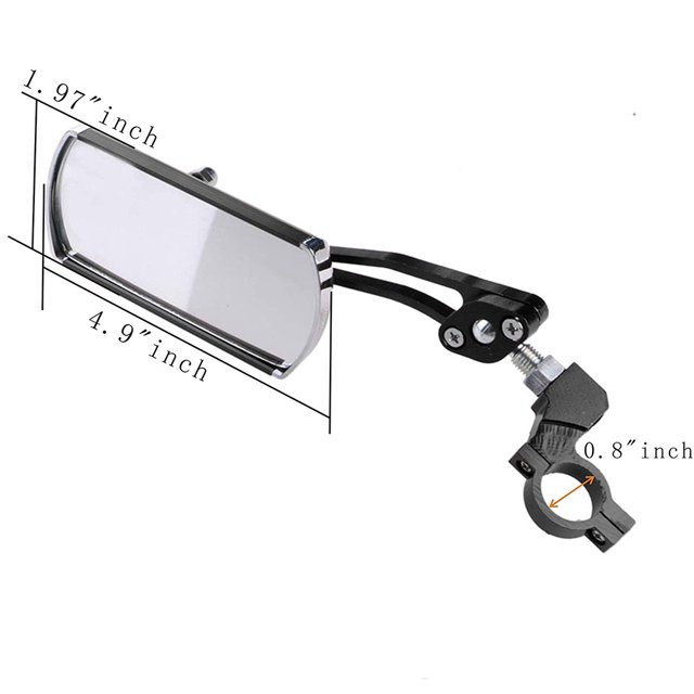 1 par de espejos retrovisores de aleación de aluminio con rotación de 360° y gran angular para manillar