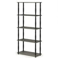 thumbnail image 2 of Furinno Turn-N-Tube 5 Tier Multipurpose Wooden Display Shelf, Grey/Black, 2 of 4
