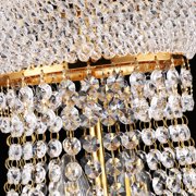 French Empire Crystal Chandelier in Gold, 9 Lights Modern Luxury Ceiling Lamp with 3000K LED Bulbs, Dimmable Lighting for Dining Room & Living Room