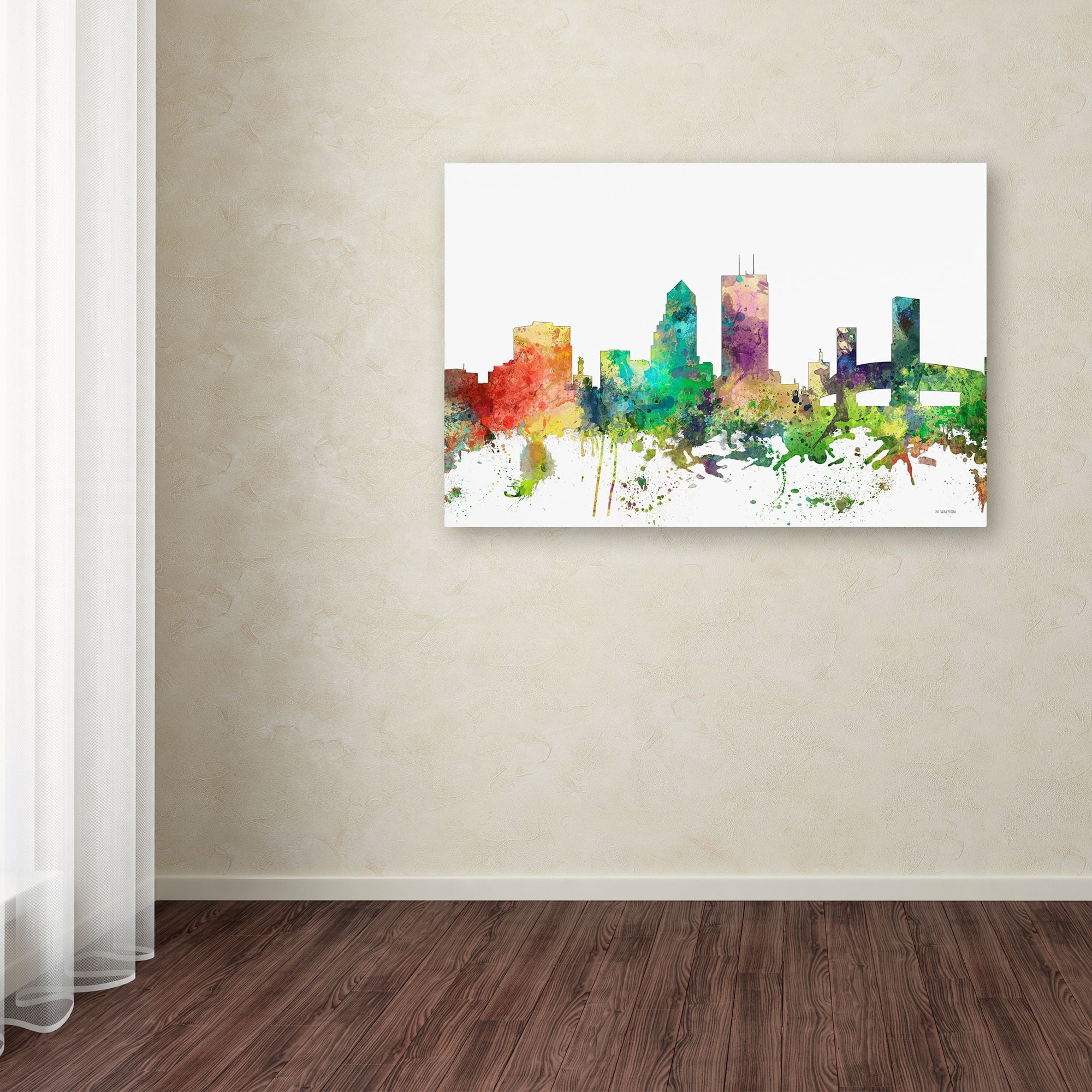 Trademark Fine Art "Jacksonville Florida Skyline SP" Canvas Art by Marlene Watson