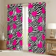 thumbnail image 4 of Castle Fairy Zebra Print Black Out Curtains,Love Heart Print Curtains Pack of 2 (42x63 Each),Black Pink Bedroom Curtains,Ultra Soft Abstract Home Decor, 4 of 6