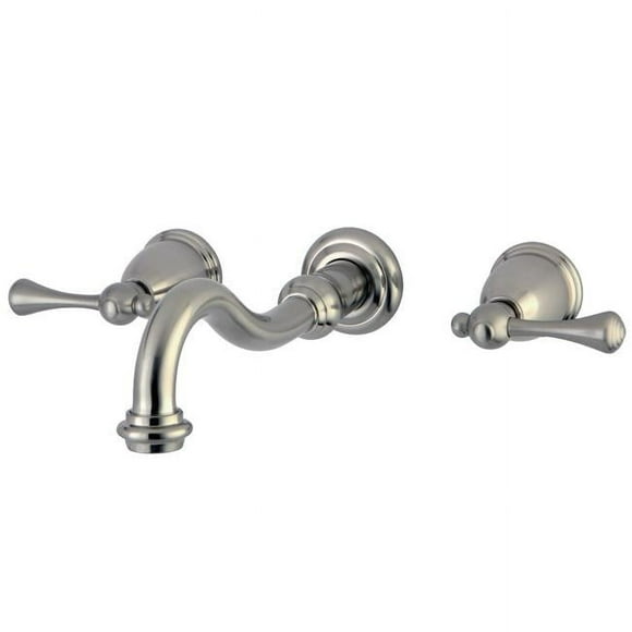 Kingston Brass KS3128BL 2.56 in. Wall Mount Bathroom Faucet, Brushed Nickel