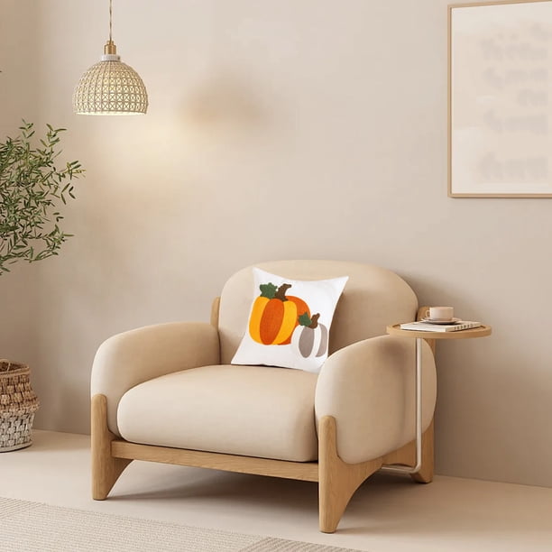 Funda de almohada bordada con calabaza para Halloween, cojín lumbar, decoración de Halloween, decoración de Acción de Gracias, funda de almohada con patrón de calabaza