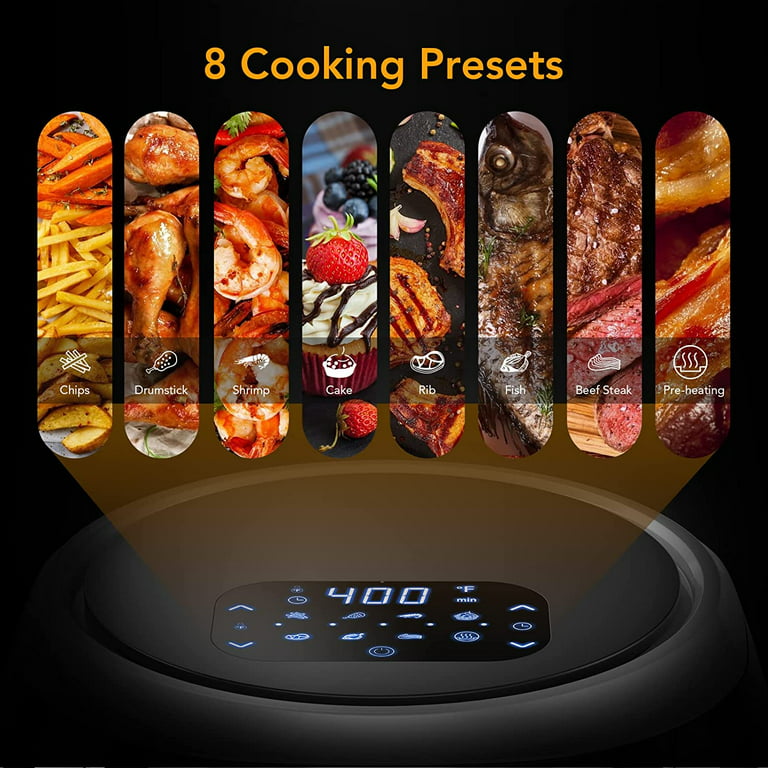 Chefman TurboFry Touch 8 Qt. Air Fryer w/ Advanced Digital Display Black  RJ38-WD-8T - Best Buy