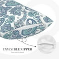 thumbnail image 2 of Plush Throw Pillow Covers, Green Blue Paisley Pillow Cases with Invisible Zipper, Breathable Microfiber Pillow Cases Standard Size for Sleeping Bedroom Sofa Living Room 14x20, 2 of 5