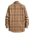 thumbnail image 4 of Ketyyh-chn99 Men's Polo Shirts Big and Tall Mens Shirts Long Sleeve The New Men's Regular Long Sleeve Plaid Flannel Shirt Orange,XS, 4 of 5