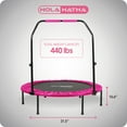 thumbnail image 3 of HolaHatha Foldable Mini Trampoline with Adjustable Handle, 40 Inch, Pink, 3 of 9