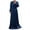 Navy Blue, variant on IBTOM CASTLE Women's Muslim Kaftan Abaya Prayer Dress Long Sleeve Self Tie Maxi Dress Middle East Arabian Robe Gown L Gray