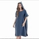 thumbnail image 1 of Double Sided Fleece Hooded Quick Dry Absorbent Cloak for Men Women Adults - Dark Blue, 1 of 5