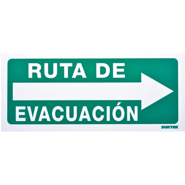Letrero Ruta Evacuacion Derecha Proteccion Civil 1 Pz Surtek SES4