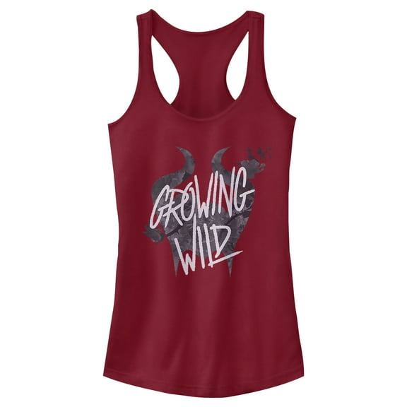 Junior's Maleficent: Mistress of All Evil Wild Horns Racerback Tank Top Scarlet Large