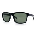 thumbnail image 4 of Mens Tempered Glass Lens Rectangle Sport Horn Rim Plastic Sunglasses Matte Black - Green, 4 of 8