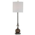 thumbnail image 2 of Benzara Drum Shade Metal Floor Lamp with Crystal Accents, Bronze and White, 2 of 3