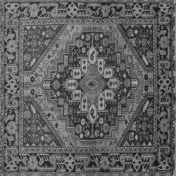 Ahgly Company Indoor Square Persian Gray Traditional Area Rugs, 4' Square