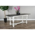 thumbnail image 5 of Sunny Designs Carriage House 84" Wood Friendship Table in White/Dark Brown, 5 of 6