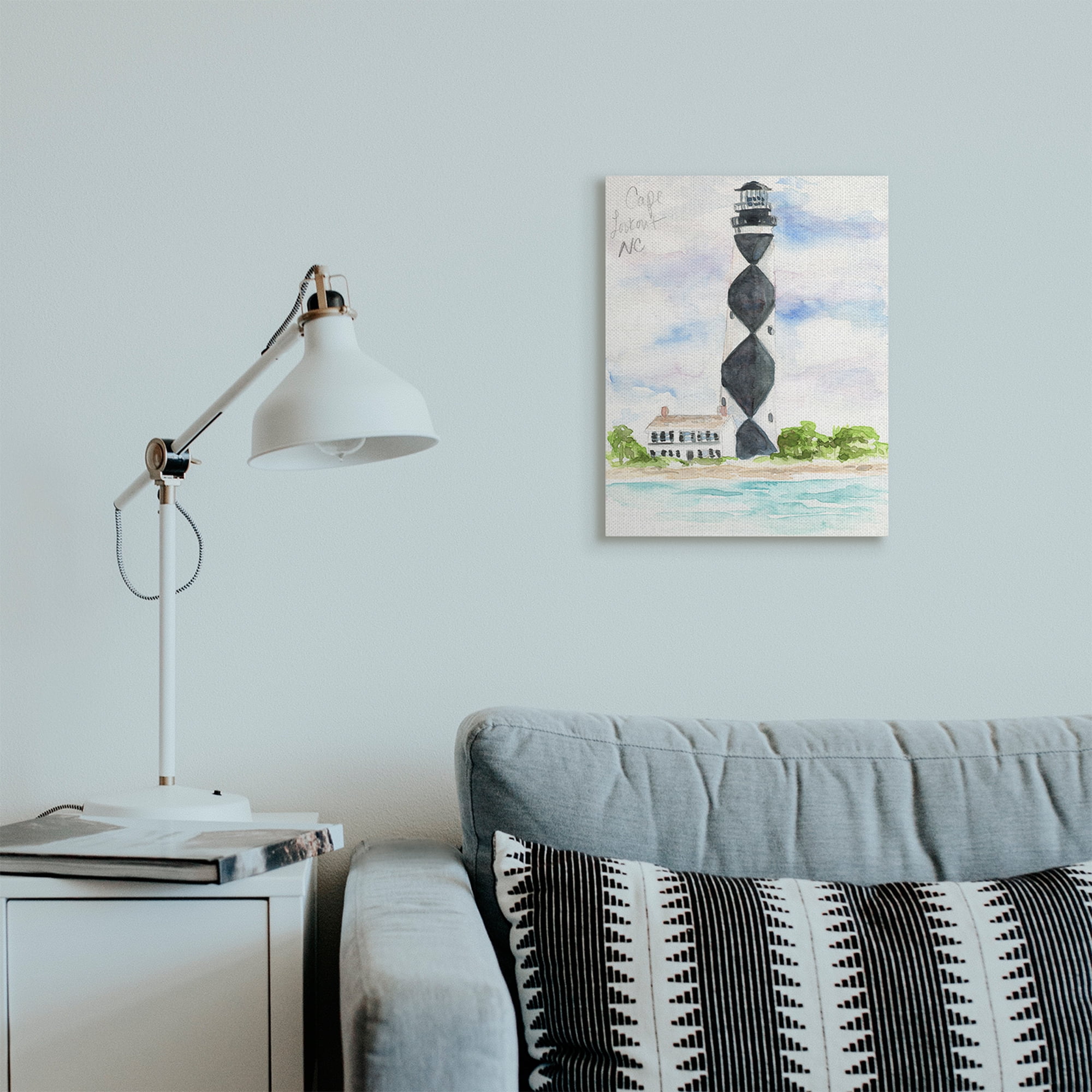 Stupell Industries Black Diamond Lighthouse With Beach Coast Landscape Canvas Wall Art, 16 x 20, Design by Melissa Hyatt LLC