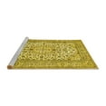 thumbnail image 2 of Ahgly Company Machine Washable Indoor Square Medallion Yellow Traditional Area Rugs, 7' Square, 2 of 4