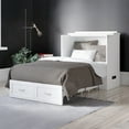 thumbnail image 2 of AFI Hamilton Twin XL Solid Wood Murphy Bed Chest with Built-In Charger in White, 2 of 17