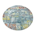 thumbnail image 4 of Unique Loom Baracoa Collection Area Rug - Alamar (5' 5" Round Blue/Olive), 4 of 9
