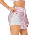 thumbnail image 1 of Balery Ribbon Bow Pantalones cortos deportivos para mujer con forro y dos bolsillos, elásticos, para entrenamiento, gimnasio, yoga-X-Large, 1 of 7