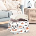 thumbnail image 3 of Yayeee Collapsible Storage Bin with Lid Fabric Closet Decorative Basket with Handles, Orange Cartoon Houses, 3 of 7