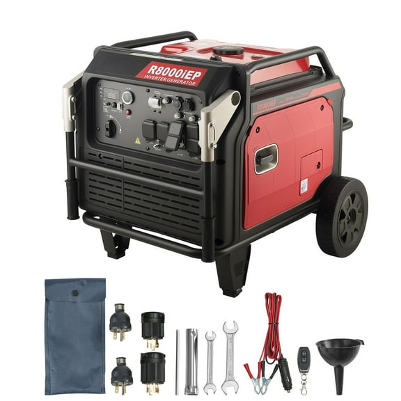 KFFKFF Portable Gas-Powered Inverter Generator, 10000W Peak Output, Quiet Operation with Remote Start, Ideal for Home and Outdoor Use, Stable Performance, CO Sensor, RV-Compatible Outlets