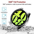 thumbnail image 4 of [2 Pack] for Samsung Galaxy Watch 6 Case [44mm], IC ICLOVER Full Cover Snap-on Cover with Built-in Clear Glass Screen Protector Anti-Scratch Hard PC Cover, Clear+Black, 4 of 8