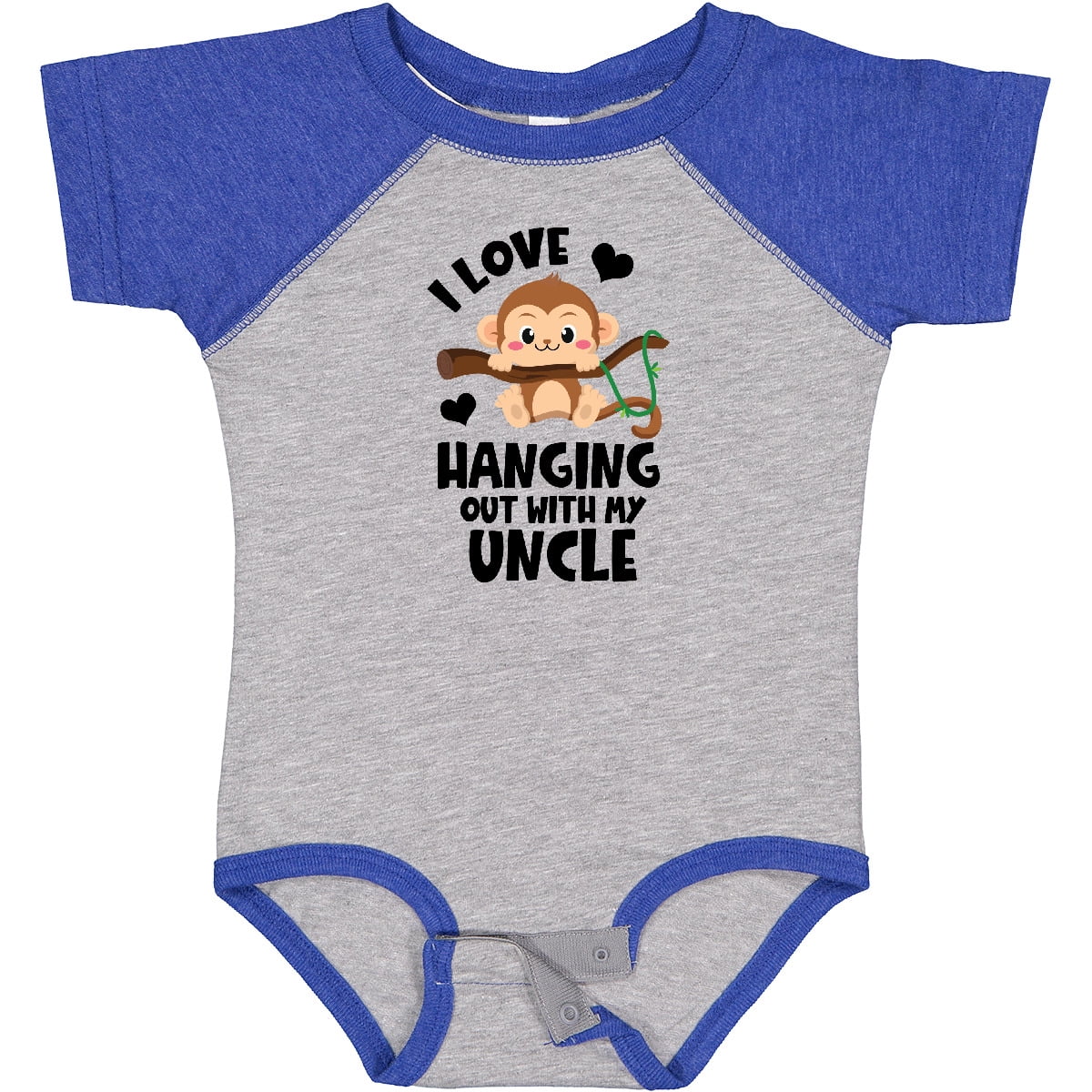 Inktastic Monkey I Love Hanging out with My Uncle Boys or Girls Baby Bodysuit