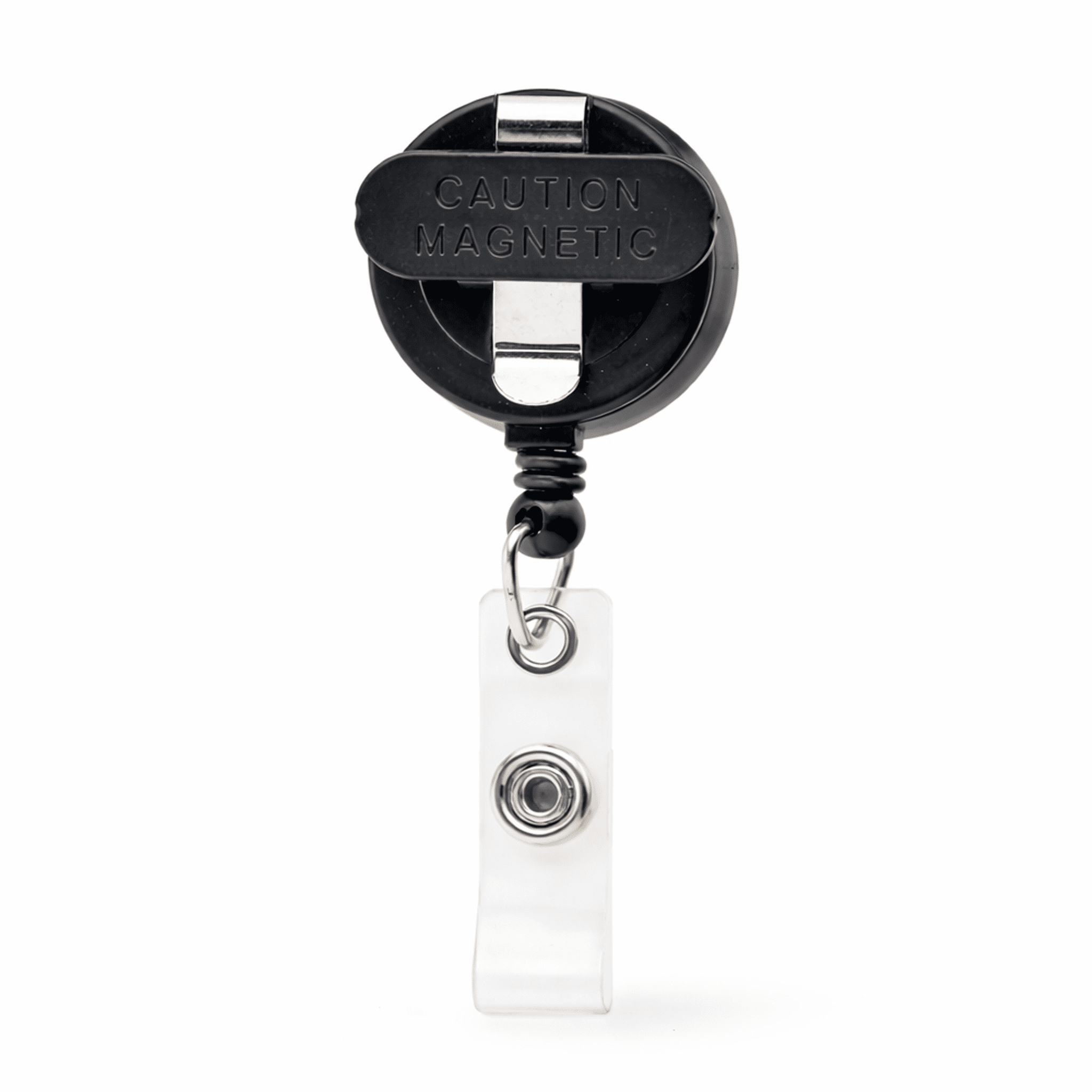 Bulk 25 Pack - Magnetic Name Badge Holder Retractable Badge Reel with Magnet Back - Retracting Magnetic Badge Lanyard ID Holder for Magnetic ID Badge Holder for Shirt or Lapel work Badges (Black)