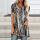 thumbnail image 2 of Blusa de manga corta con estampado de cuello redondo informal para mujer a la moda, Tops de verano Fridja ghk4117, 2 of 5