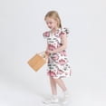 thumbnail image 4 of Toddler Girls Easter A Line Dress Summer Ruffle Sleeve Cute Animal Print Midi Sundress Outfit For Kids Pink 11-12 Years, 4 of 7