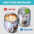 thumbnail image 4 of 12oz Stemless Wine Tumblers French Bulldogs Vacuum Insulated Stainless Steel Travel Tumbler Cups Mug with Lid and Straw for Champaign,Cocktail,Beer with Cleaning Brush, 4 of 5