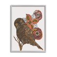 thumbnail image 4 of Stupell Industries Elaborate Patterned Owl Flower Blossom Stripes Detail Graphic Art Gray Framed Art Print Wall Art, Design by Valentina Harper, 4 of 5