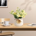 thumbnail image 4 of Margarita pequeña, flor de simulación, maceta de cerámica, decoración interior del hogar, planta verde artificial de escritorio, bonsái, flor falsa, 4 of 5