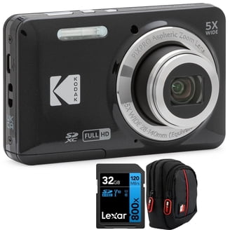 Kodak PIXPRO FZ55 Camera Bundle, Black with Case, 128GB SDXC Card