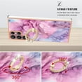 thumbnail image 5 of ELEHOLD for Samsung Galaxy S24 Ultra Case, IMD Marble Pattern Soft TPU Shockproof Bumper Slim Lightweight Case with Glitter Diamond Ring Holder,Galaxy S24 Ultra Case,Pink, 5 of 6